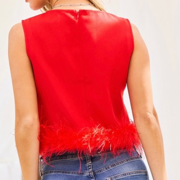Mainstrip sleeveless feather top​ - Picture 2 of 3